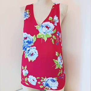 Everly • Anthro Pink Floral Sleevless Blouse Top Sz S
